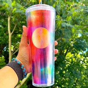 Starbucks 24oz Pride Rainbow Abstract Dome Refill Cup Rare